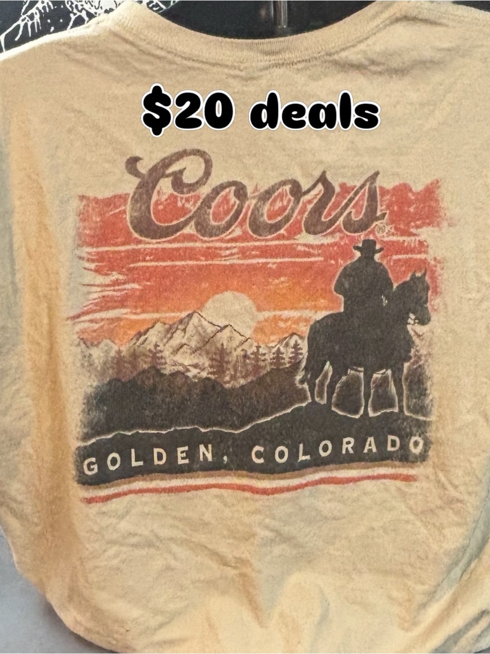 Hanes Tan Coors Golden Colorado Graphic Tee